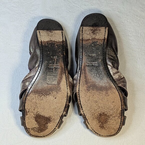 MIU MIU Slip on with Crystal Embellished Reptile Leather Size 39.5 - Picture 3 of 11